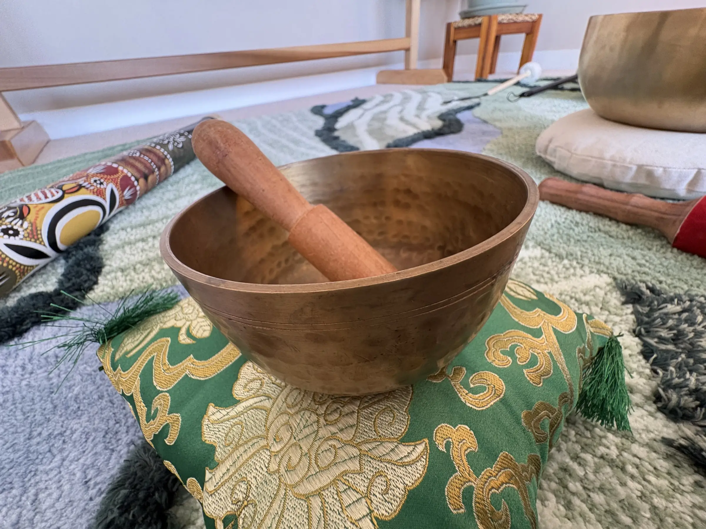 Sound bath room prepared for guests